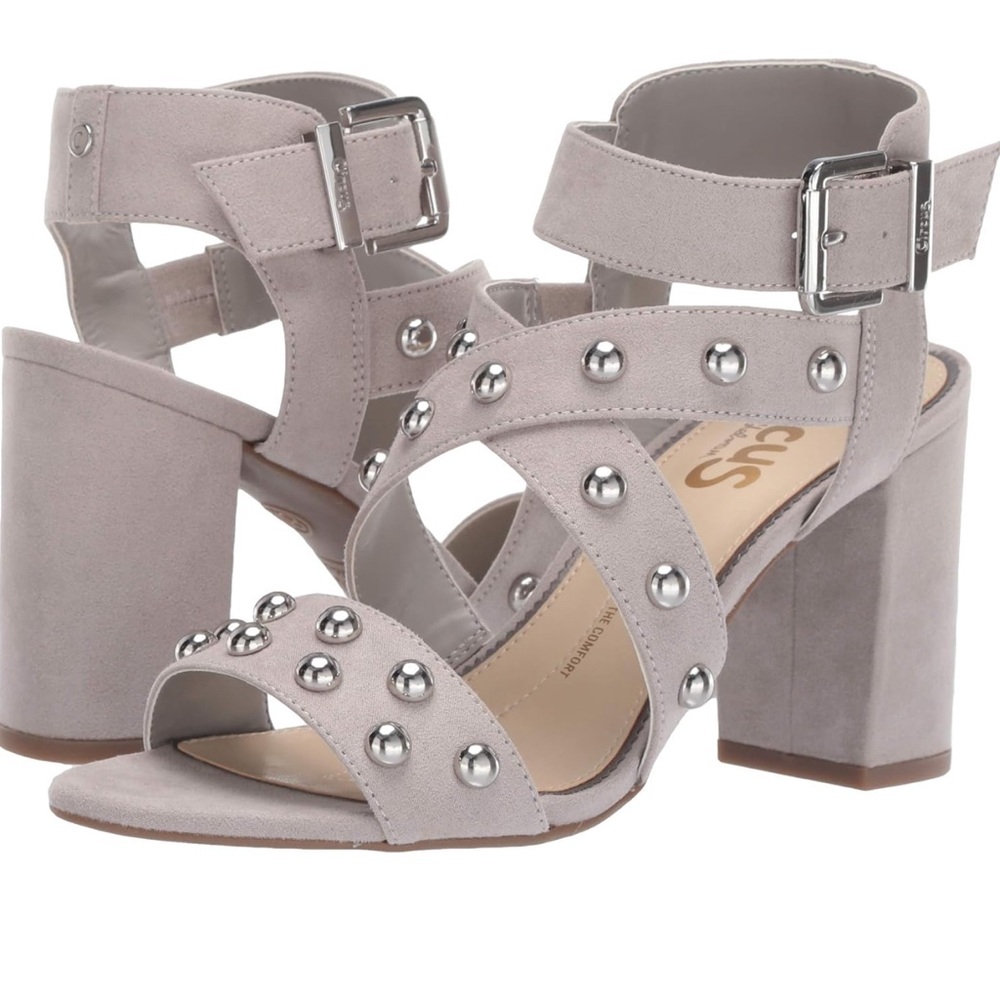 Circus by Sam Edelman Ophelia Gray  Block Heeled Sandal Size 7.5
